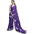 Satrani Women's Dola Silk Bandhani Printed Pleated Ready To Wear Saree with Unstitched Blouse Piece