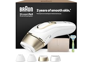 Braun Epilateur Lumiere Pulsee Silk·expert Pro 5 PL5342, Epilation Semi-Définitive, Alternative Au Laser, Résultats En 2 Séances, Rasoir Venus, 4 Têtes Pour Epiler Jambes, Visage, Maillot Et Plus