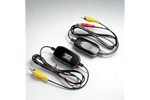 Epronic 2,4 GHz RCA Émetteur & Récepteur Kit sans Fil pour Caméra de Recul de Voiture Moniteur Caméra de Arrière Adaptateur sans Fil pour Voiture 12V RCA Vidéo Transmetteur Récepteur Kit