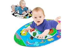 teytoy Tummy Time Pillow, Infant Discovery Pillow for 0-6 Months Babies, with Crinkle Paper Mat & Teethers, Black and White High Contrast Baby Toys for Newborn Toddler Tummy Time Pillow 0-3 months