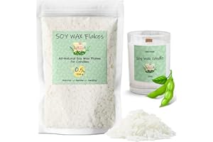 UNOTENA Cera di Soia per Candele, Cera per Candele 226g/9kg/18kg, Cera per Candele da Colare, Cera di Soia Biologica 100% Naturale per Candele[ 226g ]