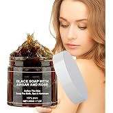 Moroccan Black Soap with Argan and Roses, Morocco Black Soap, 100% Organic Moroccan Black Soap, Black Soap Body Scrub, Black