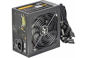 JUSTOP Black 650W PSU, ATX Switching Power Supply, Computer Desktop PC, With 120mm Fan, 8-Pin 12V, 6+2 Pin PCI-E, 6x SATA (650W)