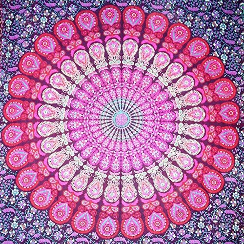 HegaHega Jaipuri Rajasthani Handcrafted Ombre Mandla WALL DECOR HIPPIE TAPESTRIES BOHEMIAN MANDALA TAPESTRY WALL HANGING INDIAN THROW SBS007