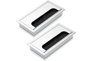 Bolatus Otwór przelotowy na kabel biurkowy, kwadratowe przelotki na biurko, aluminiowa osłona otworu kablowego, 160 x 80 mm, otwór na drut, do zarządzania, biura, komputera, biurka, 2 szt
