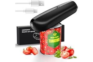 Abrelatas Eléctrico, [Recargable] Homtronics Abridor de Tarros Eléctrico con Botón de Inicio y Stop, Abrelatas de Manos Libres, Ergonómico, ideal para Personas con Artritis y Restaurantes