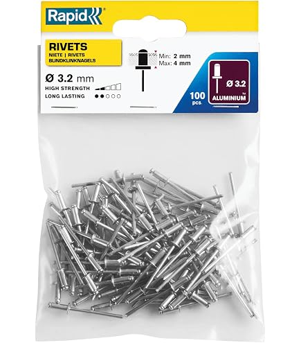 Produktbild von 1000 Stück Blindnieten 4,0 X 10 Mm – Al/St Flachkopf, Popnieten, Klemmbereich 5-6,5 Mm