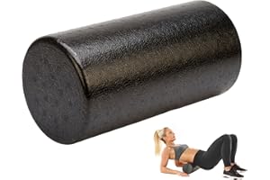 Physioworx EPP Foam Roller 30cm | Firm Black – High Density Trigger Point Design, Firm Roller for Deep Tissue Muscle Massage (30 x 15 x 15 Centimetres)