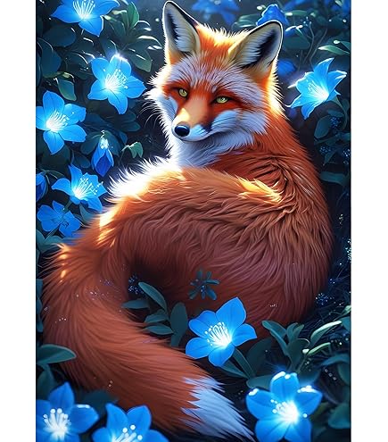 5D Diamond Painting Schlafender Fuchs - 30x40cm DIY Diamantmalerei Set