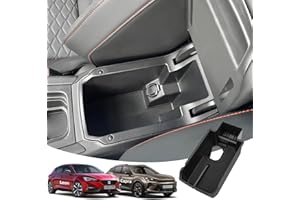 ‎LANGBEAN LANGBEAN Armrest Storage Box for Seat Leon 2025 2024 2023 2022 2021 2020, Centre Console Organiser with Non-Slip Mats for Cupra Formentor, Armrest Organiser Accessories, Black