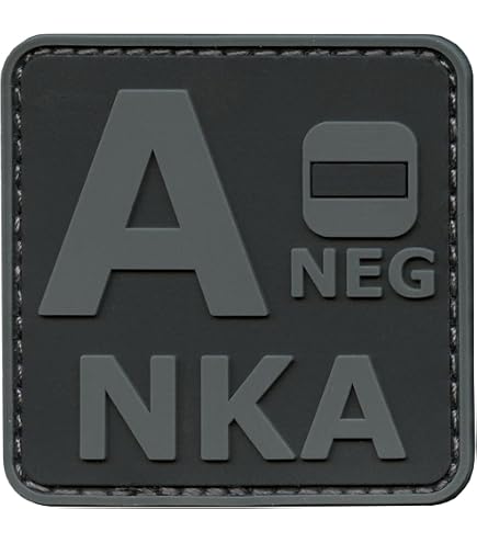 LEGEEON OPOS O+ NKA Blood Type Subdued Embroidered Touch Fastener Patch