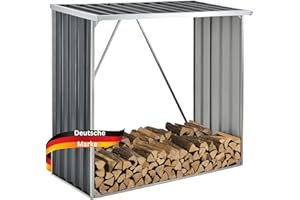 DELUKE® Kaminholzregal Außen FALK - 156x80x152cm Stahl | Holzunterstand für Brennholz außen Metall Unterstand für Kaminholz Brennholzregal Feuerholzregal | Anthrazit