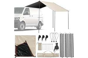 JINSENTGG Tendalino da Campeggio per Roulotte 2,4 x 2,4 m, Tendalino Universale Impermeabile e con Protezione UV, Oxford Resistente 210D per Roulotte/SUV/Furgone/Wrangler (2.4 * 2.4m)