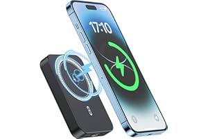 NOHON Wireless Power Bank Magnetico 10000mAh: Caricabatterie Portatile Powerbank | Batteria Esterna con PD 20W USB-C Ricarica | Compatibile con iPhone 15 14 13 12 Mini Pro Pro Max | Nero
