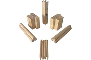 Best Sporting Kubb Jeu d'échecs viking en bois – Jeu de lancer de pelouse