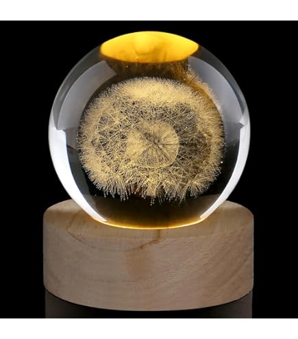 HDCRYSTALGIFTS Kristallkugel 60mm Mit Rose - 3D Innenschnitzerei Fengshui Deko