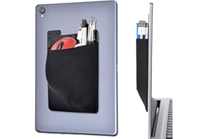 Newseego Adhesive Laptop Back Storage Bag [1 Pièce], Sac de Rangement arrière adhésif pour Ordinateur Portable pour Disque Dur Externe, Souris sans Fil, Câbles et écouteurs - Noir