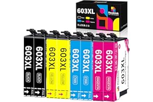 Hookink 603XL Cartucce Compatibili per Epson 603 XL per Expression Home XP-2100 XP-2150 XP-2155 XP-3100 XP-3150 XP-3155 XP-4150 Workforce WF-2810 WF-2820 WF-2830 (2 Nero 2 Ciano 2 Magenta 2 Giallo)