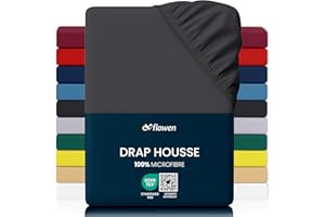 Flowen Drap Housse 140x190 cm en Microfibre Gris Foncé avec Coins Élastiqués pour Matelas de 30 cm Haut Tissu Anti-Acarien Hypoallergénique De Haute Qualité Doux et Durable Lavable en Machine