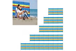 KAYNUR Wooden Pole Windbreaks - 4, 5, 6, 8, 10 Pole Options - Camping, Beach Privacy, Garden Windbreaker & Sun Shelter - Heavy Duty Wind Breakers Tent for Outdoor Adventures