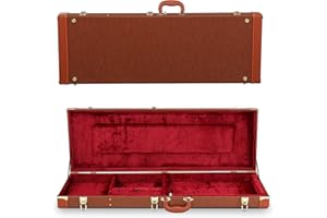 LALAHO Guitar Hard Case for Electric Guitars, Hard-Shell Wood Protective Carrying Case for LST TL 170 Style with Internal Padding & Lockable Key (Brown)