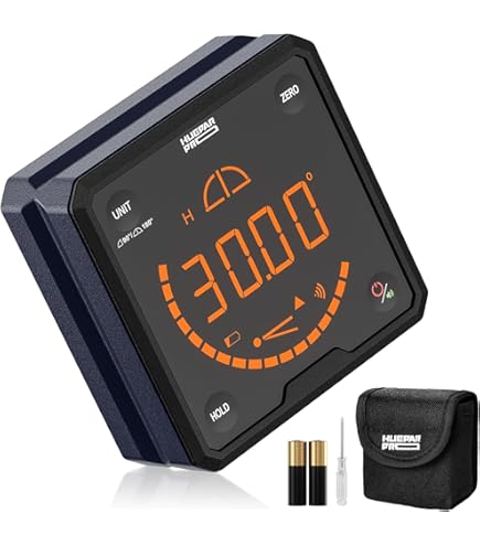 Magnetic Digital Angle Protractor Bevel Box Waterproof LCD Inclinometer With Built-in Magnets Red - View #10