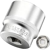 DAKCOS 1/2" Multi-Tooth Sockets 6 sides|Size: 36mm|CR-V | Power Sockets for Drive Shaft Tools, CR-MO