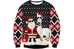 Goodstoworld Unisex Ugly Christmas Sweater Herren Weihnachtspullover Neuheit Dinosaurier Faultier Katze Strickmuster Damen Weihnachten Strickpullover S-XXL
