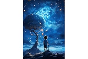 Siyurongg Kit per pittura diamante 5D, kit pittura digitale, Mosaico kit, Accessori arte diamante,Tema Ragazzo e Albero,Adatto per adulti bambini decorazione parete di casa Dono perfetto - 30x40cm
