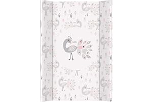 Ceba Baby Wickelauflage Wickelunterlage Wickeltischauflage 2 Keil 80x50 cm, 70x50 cm Abwaschbar für Mädchen und Junge Peacock 70x50 cm