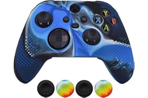 Skin for Xbox Series Controller,Hikfly Cover Compatible with Xbox Series X/S Controller Grips Case Non-Slip Studded Silicone Controller Cover with 4pcs Thumb Grips Caps(CamoBlue)