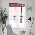 SIMPVALE 1 Pezzo Tie up - Tenda in Voile Tulle Ricamo Romano Tenda - Tende Pannelli Finestra per Camera da Letto, Studio, Bagno, Cucina, Blu, 60x120cm