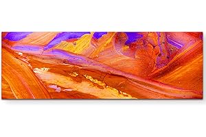 Paul Sinus Art Leinwandbilder | Bilder Leinwand 150x50cm abstraktes rotes Gemälde