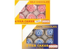 HAMPERLY GIFTS Scottish Tea Cake Bundle Containing Tunnock's Tea Cakes Milk Chocolate 6x24g & Dark Chocolate 6x24g (2 Pack)
