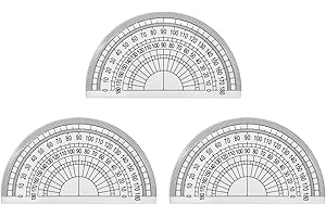 Ainkou 3pcs Clear Plastic Protractor 180 Degrees 4 Inches for Angle Measurement Student Math Classroom School Office Teachers