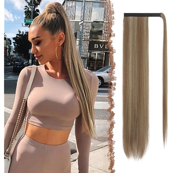 Pferdeschwanz-Extension Blond 40,6 Cm – Mit Clip, Gewellt, Kunsthaar, Für Mehr Volumen