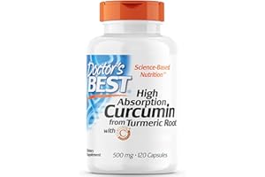 Doctor's Best, High Absorption Curcumin (Curcumine à Haute Absorption), 500mg, 120 Capsules, Testé en Laboratoire, Curcuma, Sans Gluten, Sans Soja, sans OGM