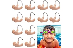 Esshogo 12 Pezzi Nuoto Naso Clip, Naso in Silicone per Nuoto, Stringinaso Nuoto Professionale, Silicone Clip Naso Nuoto, Tappanaso Nuoto, per Protezione Allenamento da per Adulti e Bambini Comodo