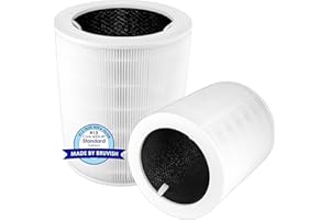 BRUVISH 2 filtri di ricambio Core 600S compatibili con il purificatore d'aria Levoit Core 600S, Core 600S H13 True HEPA, filtro a carbone attivo Core 600S 3 in 1, ricambio per #Core 600S-RF