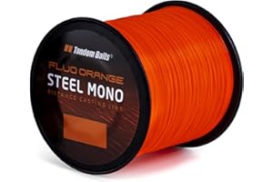 Tandem Baits Steel Mono Fluo Orange Fil de Pêche Carpe Nylon Matériel de Pêche Transparent Ultra Résistant 600-1200 m