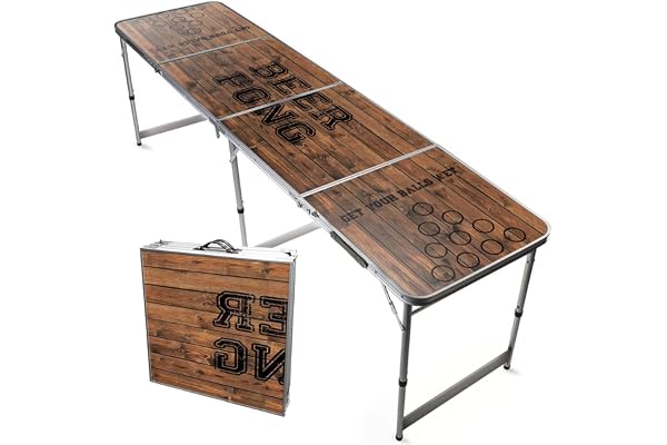 Beer Pong® - Table Beer Pong Officielle, Pliable et Transportable avec Revêtement Etanche Anti-Rayures - Homologuée pour Les Tournois de Biere Pong - Jeu d'alcool pour Soirée Fun Entre Potes
