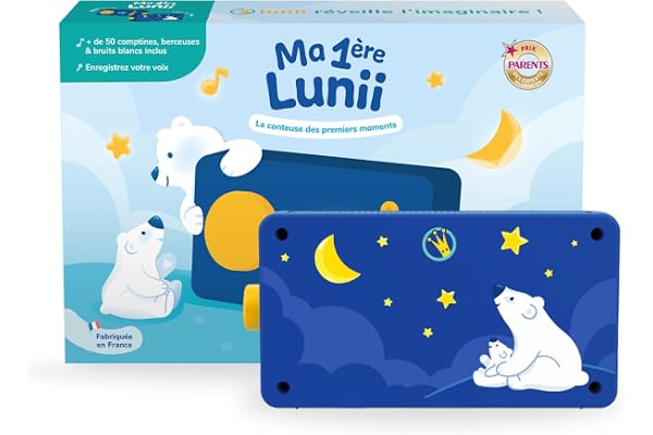 Lunii - Ma 1ère Lunii - Conteuse Audio Evolutive pour Enfants dès 3 Ans - Histoires, Comptines & Berceuses - Nomade & Aide à l'endormissement, Autonomie 8h - sans Écran