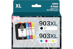JORBO 903 XL 4er Pack Druckerpatronen Ausgestattet mit Neustem Chip Kompatibel für HP 903XL Patrone Multipack mit HP Officejet Pro 6970 6960 Officejet 6950 All-in-One Drucker
