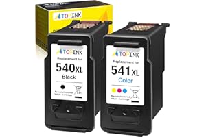540 and 541 Ink Cartridges, ATOPINK Printer Ink 540 541 Replacement for Canon 540 and 541 Ink Cartridges, PG-540 Black CL-541 Colour, for Pixma TS5150 TS5151, MG3550 MG3650 MG3650s MG3200 MG3600 MX475
