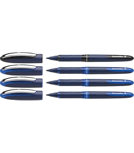 Lot De 3 Stylos Roller Schneider One Hybrid N - Pointe Aiguille 0,3 Mm - Encre Noire Indélébile & Effaçable
