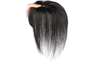 ONIUEZKY Cabello topper real para el cabello humano toppers for women 9.8 pulgadas de largo cabello humano toppers para cabello delgado mujer clip base de seda en extensiones de cabello en busca de uso diario