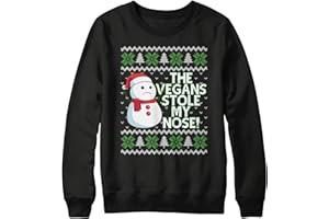 Purple Print House Vegan Snowman Christmas Sweater Mens The Vegans Stole My Nose Christmas Jumper Vegetarian