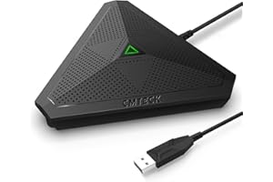 CMTECK USB Conference Microphone, Desktop Computer Mic, Mute Button with LED Indicator, Omnidirectional Condenser Boundary Mic for Recording, Streaming, Gaming, Skype (Windows/macOS)-Without Speaker CM001