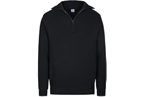 HANSEHELD Troyer Merino GOTS Organic kbT | GOTS Zertifiziert | Bio | Pullover | Troyer-Kragen mit Reißverschluss | 100% Schurwolle | Made in Germany | Strickpullover| Weich - kratzt Nicht