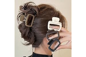 RUIYDZ 4pcs Elegante Quadratische Kleine Haarklammern Haarspangen Damen Dünnes Haar Claw Clip Matte Haarklammer Small Hair Clip Haarspange Haarclips Haarschmuck Square Hair Clips for Women Hair Accessories